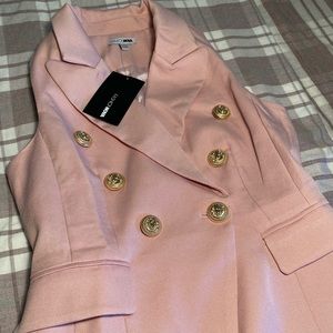 Pink Sleeveless Blazer Set